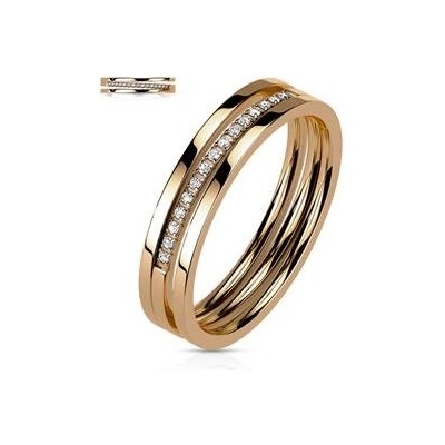 Šperky4U Zlacený ocelový prsten OPR1892