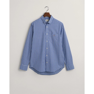 Gant Regular Fit Gingham Poplin Shirt - Mid Blue 436