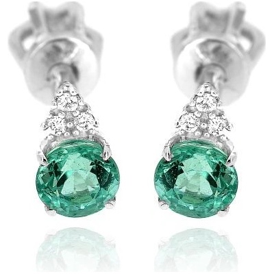 Zlatnictví U Kostela diamantové náušnice se smaragdem 856b