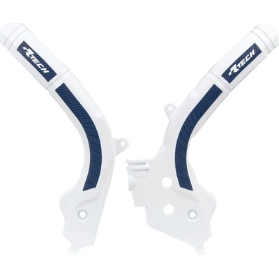 RACETECH (RTECH) kompletní kryty rámu BI-MATERIAL SUPER GRIP HUSQVARNA TC 125 16-21, TC 250 17-21, TE/FE/TX/FX 125-501 17-21, FC 250/350/450 16-21, FS 450 17-21 barva bílá modrá