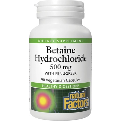 Natural Factors Betaine Hydrochloride with Fenugreek 500 mg [90 капсули]