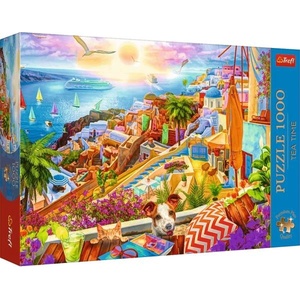 Trefl Puzzle 1000 Premium Plus Quality Tea Time Посещение Санторини (10842)