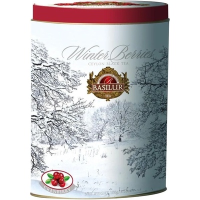 Basilur Winter Berries Cranberries sypaný černý čaj s kousky ovoce v plechovce 100 g