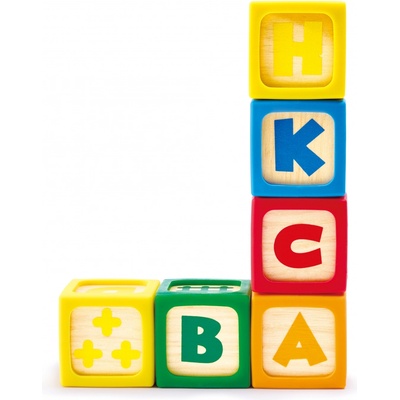 Hape Образователни кубчета Hape - Цифри и букви, 10 броя (H0131)