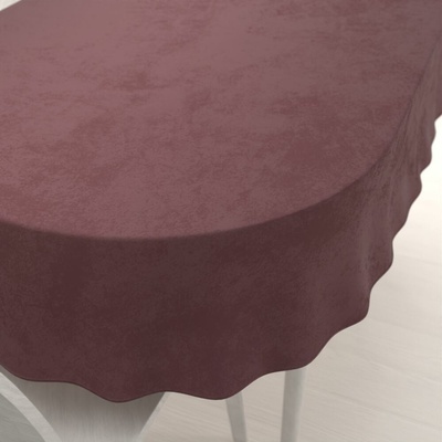 Biante Veľký zamatový oválny obrus Velvet Premium SVP-019 Hnedofialový 220x260cm