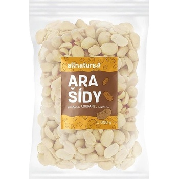 Allnature Arašidy lúpané pražené nesolené 1000 g