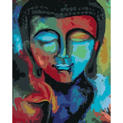 Zuty Malování podle čísel BAREVNÝ BUDDHA A KVĚTINY