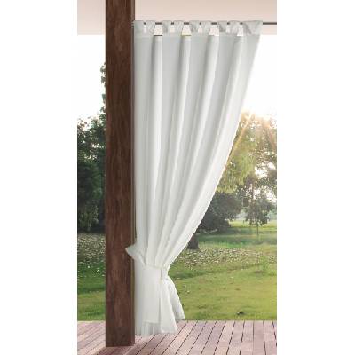 Eurofirany Garden Outdoor Curtain with Velcro Loops, 1 Piece, Opaque & Weatherproof, UV Protection, for Balcony Patio Pergola Gazebo, H240 x W155 cm, White - ZAS/GARDEN