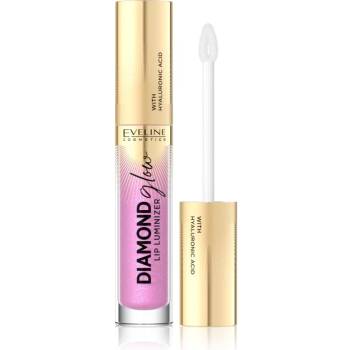 Eveline Cosmetics Diamond Glow блясък за устни с блестящи частици с хиалуронова киселина цвят 10 Rose Violet 4, 5ml