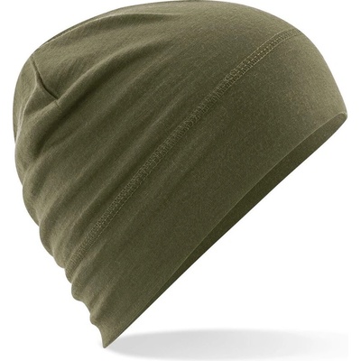 Beechfield Merino beanie olivová