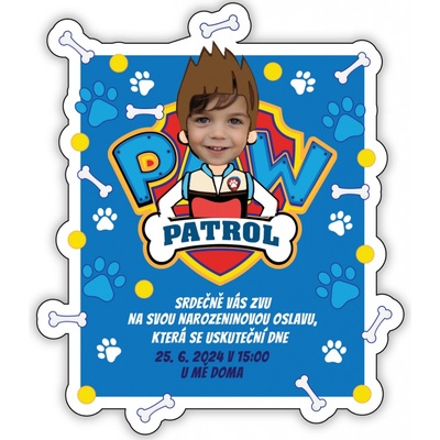 Personal Personalizované pozvánky Paw Patrol
