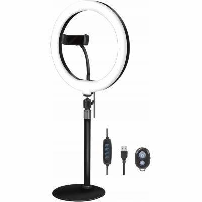 Prstencová lampa LogiLink Smartphone-Ringlicht-Stativ m. Fernauslöser,DM 25cm