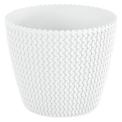 PROSPERPLAST - Obal na kvetináč SPLOFY 22cm biely, umelá hmota