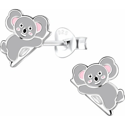 Nefertitis stříbrné náušnice Medvídek koala NF51801 9 x 7 mm, 0,45 g