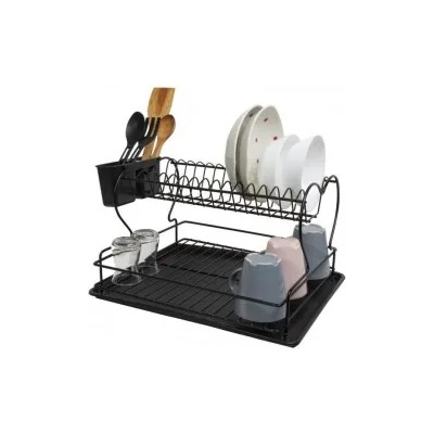 Perilla Метален сушилник за съдове на 2 етажа черен perilla-(71109) (0157137)