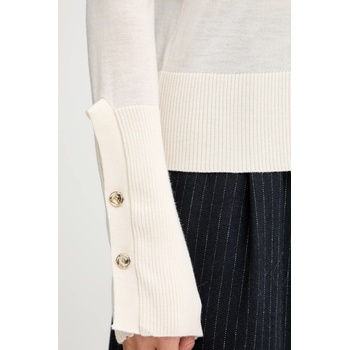 Simona Corsellini Вълнена жилетка Simona Corsellini дамска в бежово от лека материя A25CPCRE0201 (A25CPCRE0201)