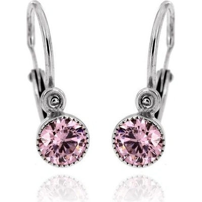 Zlatnictví U Kostela dětské zlaté náušnice s růžovým kamínkem 520