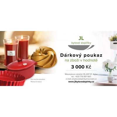 JL bytové doplňky dárkový poukaz v hodnotě 3.000 Kč