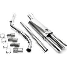 TA Technix závodní nerezový catback výfuk VW Golf III/IV (3+3,5) cabrio (1E, 94-02), 2x 76 mm rovná nerezová koncovka bez pertlu