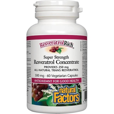 Natural Factors Resveratrol Concentrate, 250 mg, 60 капсули, Natural Factors (4527 NF)