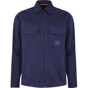 Boss Men's Lovel-Zip 15 M Orange Zip Overshirt - Dark Blue 404