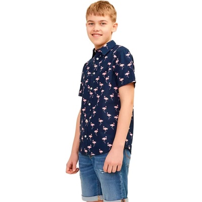 Jack & jones Риза с къс ръкав Jack & jones Sunshade Aop short sleeve shirt - Multicolor (Navy Blazer)