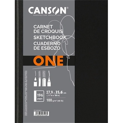 Canson One 27, 9x35, 6 cm, вертикална, 100 g/m2, лепена бяла хартия за рисуване C200006424 (C200006424)