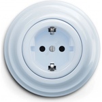 Kliklap - Ретро битова розетка със SCHUKO рамка 230V/16A, синя (KA0025G)