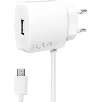 LogiLink Зарядно устройство LogiLink PA0146W, от контакт към USB А (ж) + Micro USB кабел 1m, 5V, 2.1A, (PA0146W)