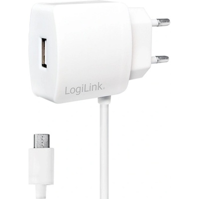 LogiLink Зарядно устройство LogiLink PA0146W, от контакт към USB А (ж) + Micro USB кабел 1m, 5V, 2.1A, (PA0146W)