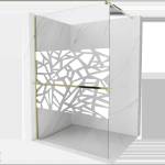 Mexen Kioto+ стенна душ кабина с рафт Walk-in 70 x 200 см, бял модел, злато (800-070-121-50-85)
