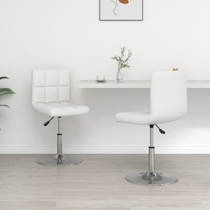 vidaXL Трапезни столове, 2 бр, бели, изкуствена кожа (334179)