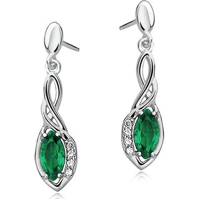 Olivie stříbrné smaragd 7098