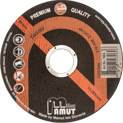 Mamut Premium Kotúč rezný 125 x 1,6 x 22,23 mm Z46S5BF