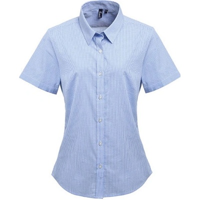 Premier Workwear dámská bavlněná košile s krátkým rukávem PR321 Light Blue