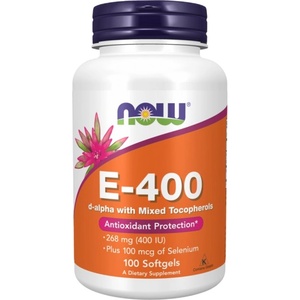 NOW Vitamin E-400 + Selenium [100 Гел капсули]