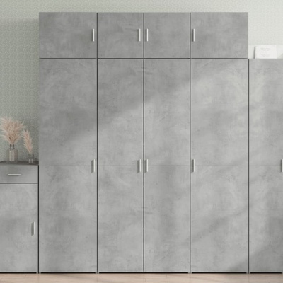 vidaXL Шкаф за съхранение бетонно сив 80x42, 5x225 см инженерно дърво (3281353)