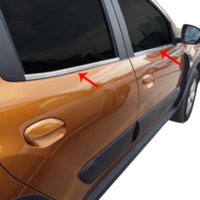 Omtec Nerez lišty okien Dacia Duster 2018+ leštené prevedenie 4 ks