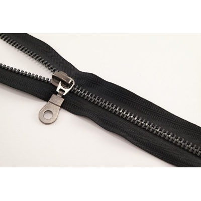 Extra silný kovový zips č.8 s niklovými zubami - motorkársky - viac dĺžok 16 cm tmavý nikel nedeliteľný čierny