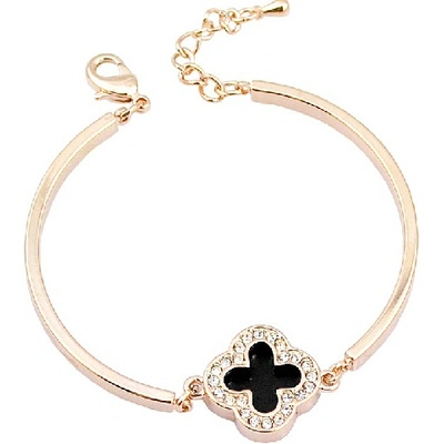 Позлатена гривна с бели кристалчета