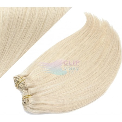DELUXE Clip in vlasy REMY 60cm - platina #60