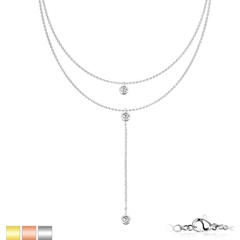Šperky eshop Puzetové náušnice z ocele kruh s čiernym stredom a zirkónovou obrubou W01.36 Zlatá