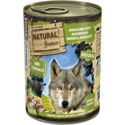 Natural Greatness anguské hovězí maso houby zázvor rozmarýn 400 g