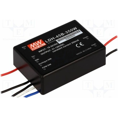 MEAN WELL LDH-45B-350W Měnič: DC/DC; 45W; Uvst: 18÷32VDC; Uvýst: 21÷126VDC; Ivst: 2,1A; LED