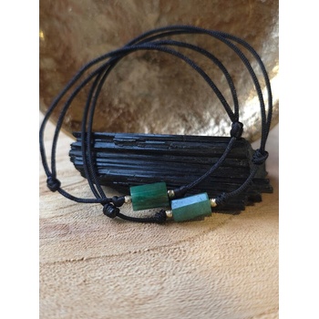 Kathryn' s Bracelets Гривни за двама с 14к златни топчета и Изумруд (КДИ1)