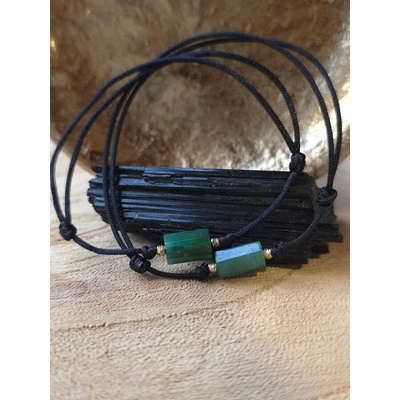 Kathryn' s Bracelets Гривни за двама с 14к златни топчета и Изумруд (КДИ1)