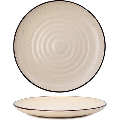 Чиния пръскана релеф бежово основна Ф26 см (tr-240217-105p)