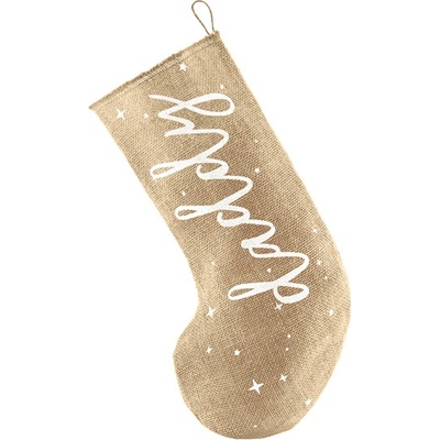 PartyDeco Vianočná pančucha z vrecoviny s nápisom Daddy