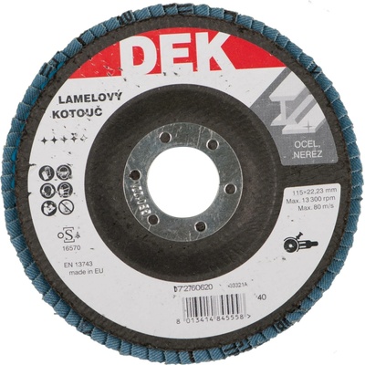 Kotouč brusný lamelový DEK 115×22,23 mm 40
