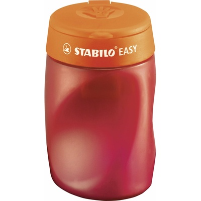 Strúhadlo plastové na 2 ceruzky Easysharp so zásobníkom pre pravákov oranžové Stabilo